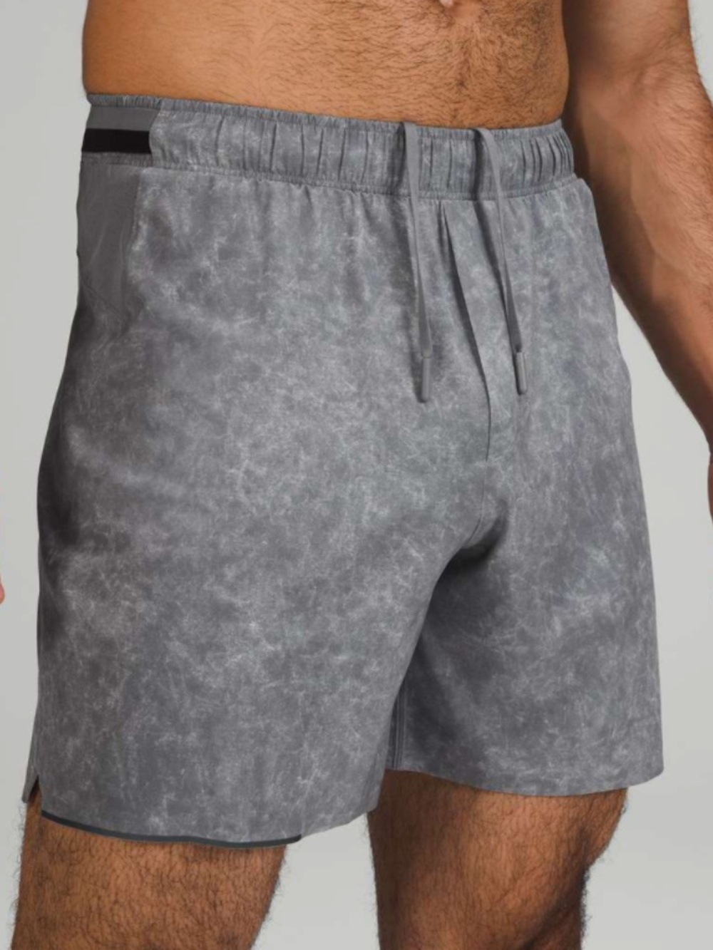 Lululemon Surge Linerless Short 6" Gravel Dust Asphalt Grey Multi sz s